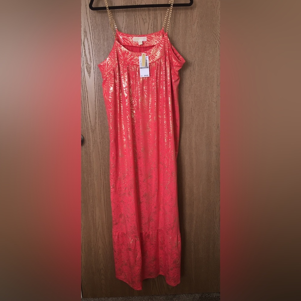Michael Michael Kors maxi dress. Gold chain straps. Size 1x. New with tags.